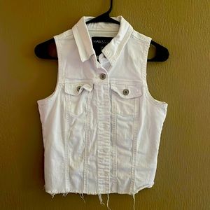 Maurice’s white jean vest Medium